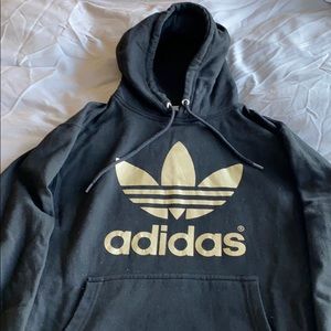 •SOLD• Adidas black/gold foil Yeezy Hoodie S